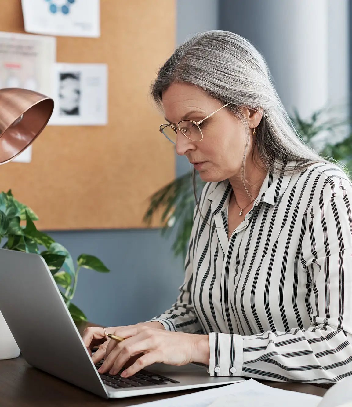 Woman working on the computer